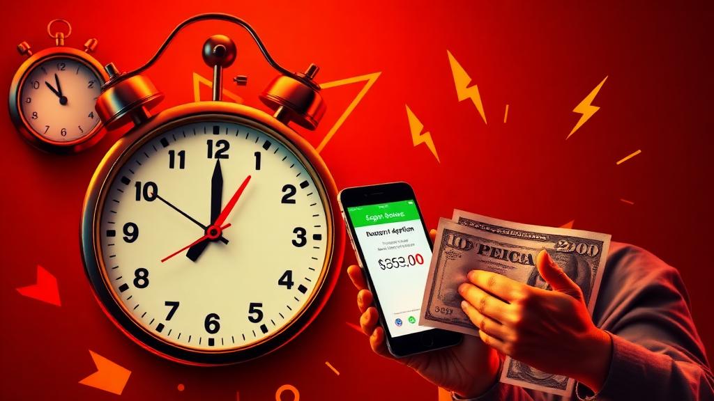 Notificación de aprobación de préstamo urgente en celular