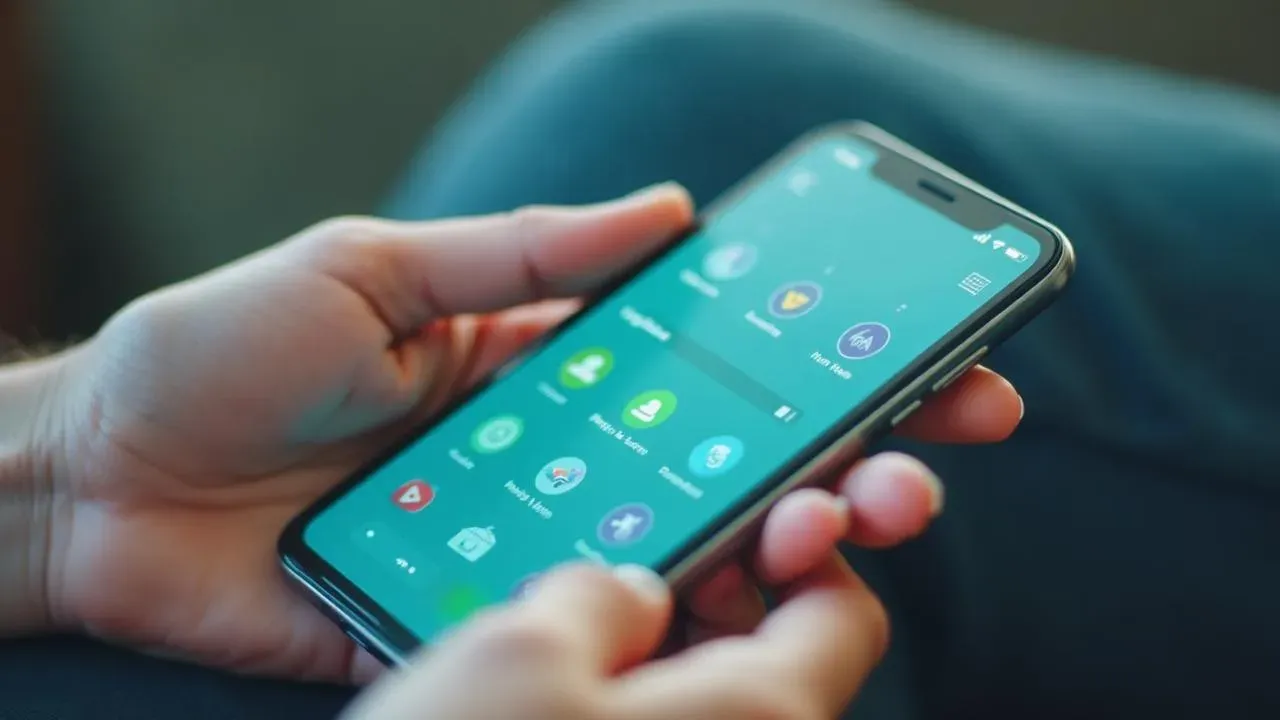 Usuario comparando apps de préstamos en celular